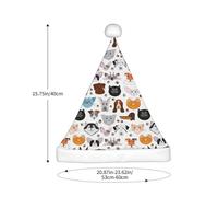 SDEGTHO Cat And Dog Faces Bulldog Beagle Labrador Printing 1 Pcs Christmas Knitted Santa Hats Elf Hat Crochet Christmas Beanie Xmas Party Caps For Adults Women Men