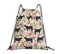 SDEGTHO Cattle Farm Sanctuary Printed Drawstring Backpack Gym Bag, Lightweight Water-Resistant Sports Backpack For Men Women, Yoga, Running, Workout