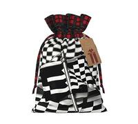 SDEGTHO Checkered Flags Race Flags 1pcs Durable Material Tote Bag 8.3 * 11.8in With Drawstring Choice For Halloween Stylish Gift