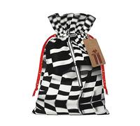 SDEGTHO Checkered Flags Race Flags 1pcs Durable Material Tote Bag 8.3x11.8in With Drawstring Choice For Halloween Stylish Gift