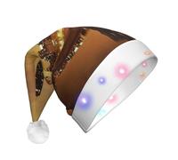 SDEGTHO Chicago Santa Hat Light Up Christmas With Led Lights Flashing For Adults