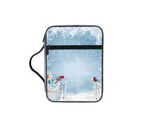 SDEGTHO Christmas Snowman Fashion Printed Bible Carrying Pouch Waterproof Oxford Bag with Organizer Pockets for Students & Adults