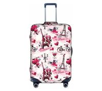 SDEGTHO Cityscape Paris Eiffel Tower France Printing Elastic Suitcase Cover Dust Proof Scratch Resistant Fits Central Handle Luggage for Trips