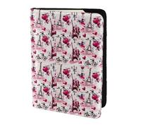 SDEGTHO Cityscape Paris Eiffel Tower France Printing Passport Holder Cover Wallet Cowhide Card Case Travel Must Have Accessories for Women Men