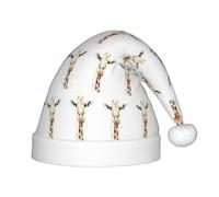 SDEGTHO Clever Giraffe Kids Santa Hat Red Santa Comfortable Christmas For Children Holiday Xmas