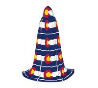 SDEGTHO Colorado State Flag Halloween Party Costume Hooded Cape For Teens Witch Vampire Wizard Masquerade Ball Cosplay Gear