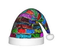 SDEGTHO Colorful Brick Baby Santa Toddler Christmas Hat For New Year Party Headwear Extra Thicken Classic Fur