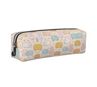 SDEGTHO Colorful Cute Pig Leather Pencil Case for Students, Stylish Printed Zippered Pouch for School Supplies, Back-to-School Season Essentials