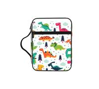 SDEGTHO Colorful Dinosaurs1 Printed Church Bible Bag, Scripture Carrying Case for School, Durable Book Sleeve Organizer