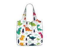 SDEGTHO Colorful Dinosaurs1 Printed Foldable Grocery Bag, 25L Reusable Shopping Tote, Lightweight Bag for Travel Daily Use