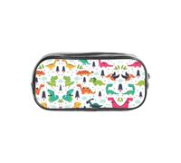 SDEGTHO Colorful Dinosaurs1 Printed See-Through Pencil Case, Large Capacity Single Compartment, Protective Storage for Pens