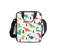 SDEGTHO Colorful Dinosaurs1 Printed Transparent Lunch Bag, Clear PVC Crossbody Bag with Zipper and Mesh Pockets for Travel