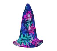 SDEGTHO Colorful Leaves Masquerade Ball Costume Hooded Cape For Teenagers Witch Vampire Wizard Cosplay Gear Long Cape