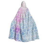 SDEGTHO Colorful Mermaid Scale Gothic Robe Wizard Cloak Adult Long Cape For Masquerade Medieval Halloween Costume