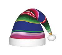 SDEGTHO Colorful Mexican Stripes Kids Santa Hat Red Santa Comfortable Christmas For Children Holiday Xmas