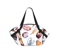SDEGTHO Colorful Peacock Feather Print Printed 2-in-1 Camping Blanket and Tote, Polyester Composite 37in Round, Weekend Park Travel