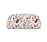 SDEGTHO Colorful Peacock Feather Print Printing Leather Pencil Case Large Capacity School Pen Bag Fountain Pen Holder for Boys and Girls Gift