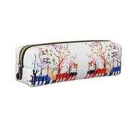 SDEGTHO Colorful Piano Keyboard Music Note Print Leather Pencil Case for Students, Simple Pen Bag for Boys Girls Small Zipper Pouch for School Supplies, Markers, Makeups, Coins