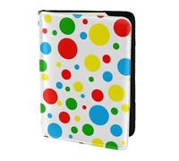 SDEGTHO Colorful Polka Dots Printing Passport Holder Cover Wallet Cowhide Card Case Travel Must Have Accessories for Women Men
