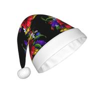 SDEGTHO Colorful Spring Frog Flower Printing 1 Pcs Christmas Knitted Santa Hats Elf Hat Crochet Christmas Beanie Xmas Party Caps For Adults Women Men