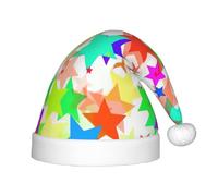 SDEGTHO Colorful Star Kids Santa Hat Red Santa Comfortable Christmas For Children Holiday Xmas
