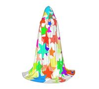 SDEGTHO Colorful Star Masquerade Ball Costume Hooded Cape For Teenagers Witch Vampire Wizard Cosplay Gear Long Cape
