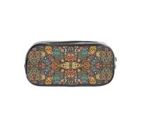 SDEGTHO Colorful Sugar Skulls Printed See-Through Pencil Case, Large Capacity Single Compartment, Protective Storage for Pens