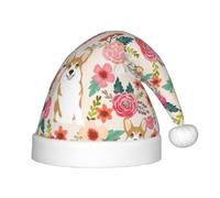 SDEGTHO Corgi Floral Flowers Kids Santa Hat Red Santa Comfortable Christmas For Children Holiday Xmas