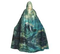 SDEGTHO Crazy Save Manatee Adult Hooded Cloak Cape Halloween Witch Costume For Men And Women Cosplay Costumes