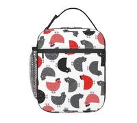 SDEGTHO Creative Cartoon Chicken Print Insulated Lunch Bag Thermal Lunch Tote Portable Cooler Bag for Daily Commute Use