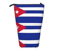 SDEGTHO Cuban Flag Standing Pencil Case,Cute Stand Up Pencils Pouch,Telescopic Pen Pouches,Portable Pens Holder, Black, One Size, Fashion