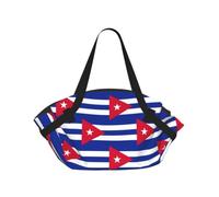 SDEGTHO Cuban flag Stylish Printed Round Picnic Blanket Tote, 2-in-1 Waterproof Mat for Camping & Outdoor Activities