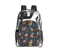 SDEGTHO Cute Baby Sloths Sleeping Printed Clear Backpack with Top Handle, Transparent Bag for Concerts Festivals Women Daily