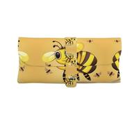 SDEGTHO Cute Cartoon Bee Leather Glasses Case Sunglasses Pouch Eyeglass Case For Men And Women Eyeglasses