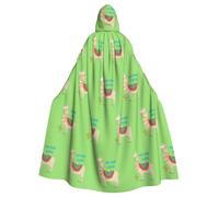SDEGTHO Cute Cartoon Llama Cactus Gothic Robe Wizard Cloak Adult Long Cape For Masquerade Medieval Halloween Costume