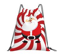 SDEGTHO Cute Christmas Man Printed Drawstring Backpack Gym Bag, Lightweight Water-Resistant Sports Backpack For Men Women, Yoga, Running, Workout