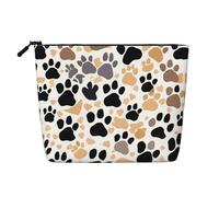 SDEGTHO Cute Dog Paw Prints Versatile Travel Bag Makeup Bag Large Capacity Cosmetic Pouch Zipper Bag Toiletry Bag, Black, One Size