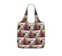 SDEGTHO Cute Dog Printed Foldable Shopping Bag Reusable, Large Capacity Tote for Grocery, Travel and Commuting