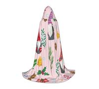 SDEGTHO Cute Gnome Halloween Party Costume Hooded Cape For Teens Witch Vampire Wizard Masquerade Ball Cosplay Gear