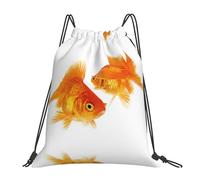 SDEGTHO Cute Goldfish Printed Drawstring Backpack Gym Bag, Lightweight Water-Resistant Sports Backpack For Men Women, Yoga, Running, Workout
