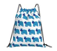 SDEGTHO Cute Hippo Printed Drawstring Backpack Gym Bag, Lightweight Water-Resistant Sports Backpack For Men Women, Yoga, Running, Workout