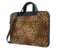 SDEGTHO Cute Leopard Print Multi-Pocket Laptop Bag Shoulder Crossbody Case Shockproof Computer Briefcase For Sports