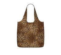 SDEGTHO Cute Leopard Printed Foldable Shopping Bag Reusable, Large Capacity Tote for Grocery, Travel and Commuting