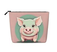 SDEGTHO Cute Long Ear Pig Versatile Travel Bag Makeup Bag Large Capacity Cosmetic Pouch Zipper Bag Toiletry Bag, Black, One Size