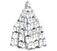 SDEGTHO Cute Penguin Gothic Robe Wizard Cloak Adult Long Cape For Masquerade Medieval Halloween Costume