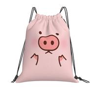 SDEGTHO Cute Pig Printed Drawstring Backpack Gym Bag, Lightweight Water-Resistant Sports Backpack For Men Women, Yoga, Running, Workout