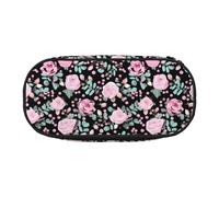 SDEGTHO Cute Rose Mix Leopard Big Capacity Pencil Case,Multiuse Pencil Pouch,Portable Pencil Bag,Pen Case for Office