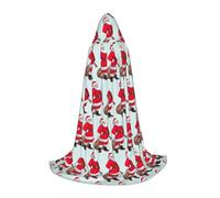 SDEGTHO Cute Santa Claus Halloween Party Costume Hooded Cape For Teens Witch Vampire Wizard Masquerade Ball Cosplay Gear
