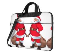 SDEGTHO Cute Santa Claus Print Multi-Pocket Laptop Bag Shoulder Crossbody Case Shockproof Computer Briefcase For Sports