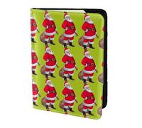 SDEGTHO Cute Santa Claus Printing Passport Holder Cover Wallet Cowhide Card Case Travel Must Have Accessories for Women Men